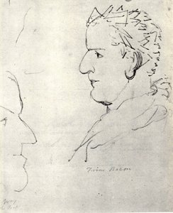 William Blake, Visionaire hoofden van broeder Roger Bacon en dichter Gray door William Blake